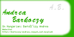 andrea barkoczy business card